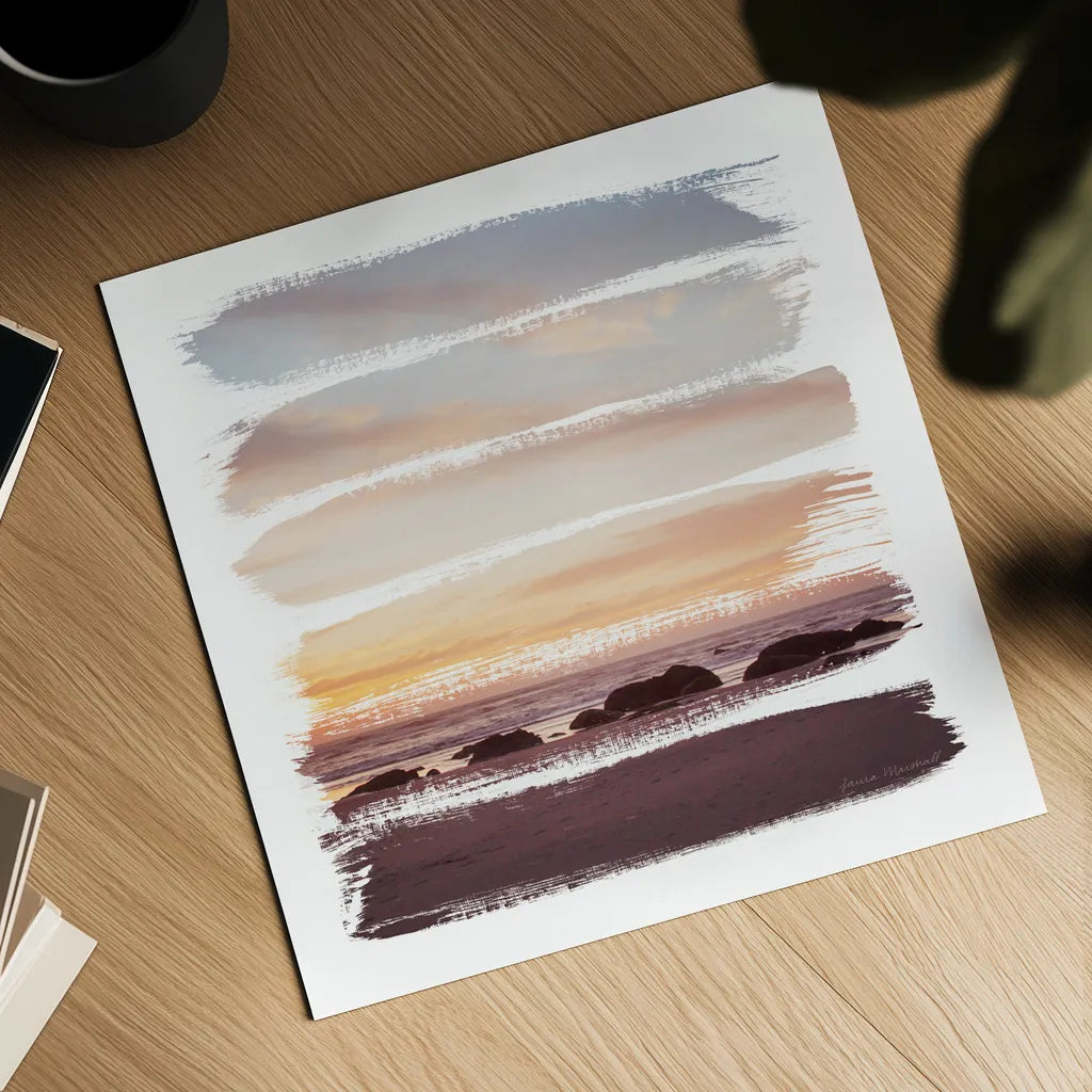 Sunset Stripes IV by Laura Marshall. Shown as a detailed flat fine art print, highlighting archival giclee quality. Available as an archival giclee rolled canvas, fine art paper, or poster print. SKU 47191a.