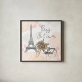 Sweet Paris II by Laura Marshall. Shown in a sleek black glass frame for a contemporary gallery look. Available as an archival giclee rolled canvas, fine art paper, or poster print. SKU 48941a.