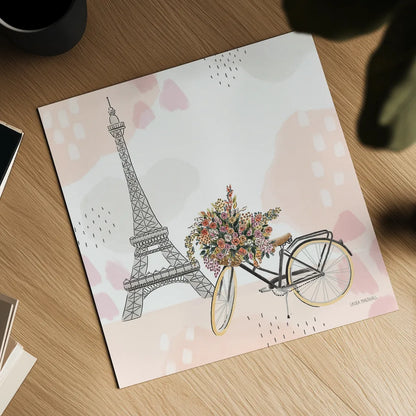 Sweet Paris II No Words by Laura Marshall. Shown as a detailed flat fine art print, highlighting archival giclee quality. Available as an archival giclee rolled canvas, fine art paper, or poster print. SKU 62406a.