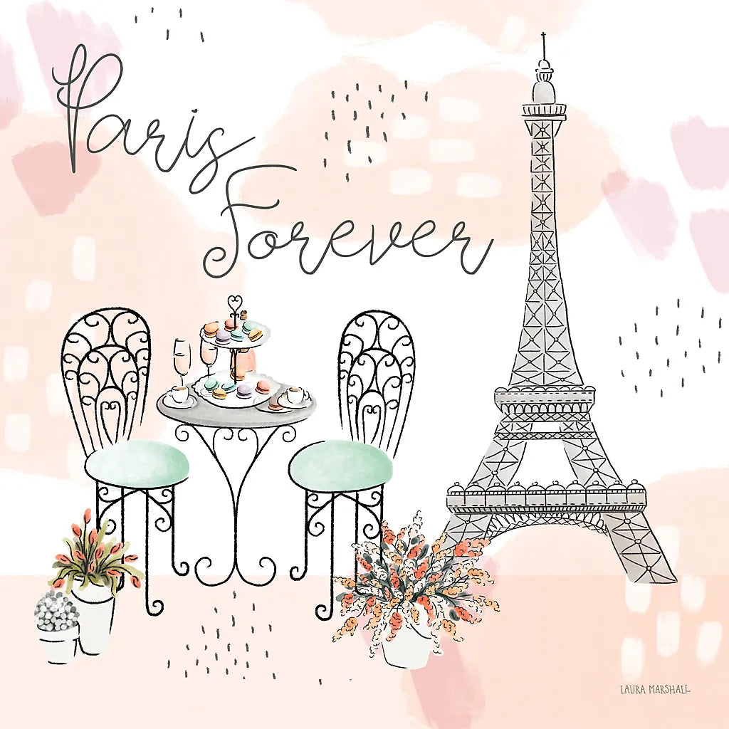 Sweet Paris III by Laura Marshall. SKU 48942a. Archival Giclee Fine art print for wall decor.