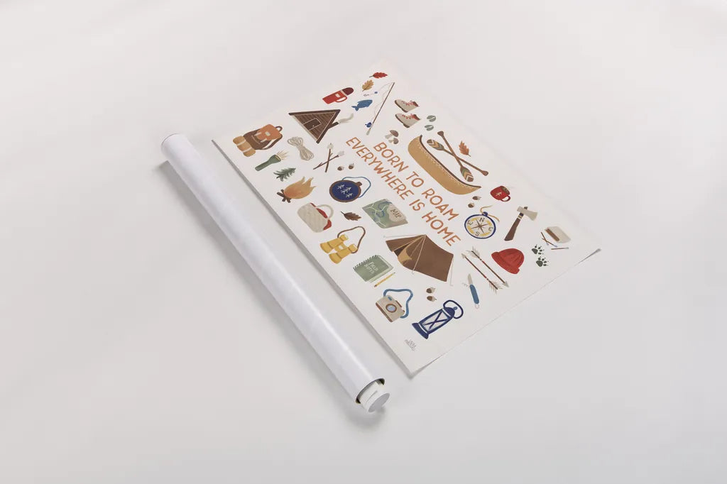 Take a Hike III by Laura Marshall. shown as a rolled paper print. Available as archival giclee rolled canvas, fine art paper, or poster print. SKU 63708i.