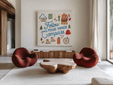Take a Hike V by Laura Marshall. Shown as extra-large giant wall art in a modern living room. Available as an archival giclee rolled canvas, fine art paper, or poster print. SKU 63710a.