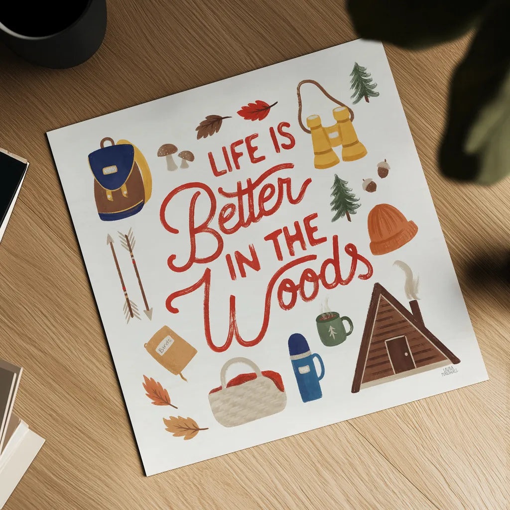 Take a Hike VII by Laura Marshall. Shown as a detailed flat fine art print, highlighting archival giclee quality. Available as an archival giclee rolled canvas, fine art paper, or poster print. SKU 63712a.