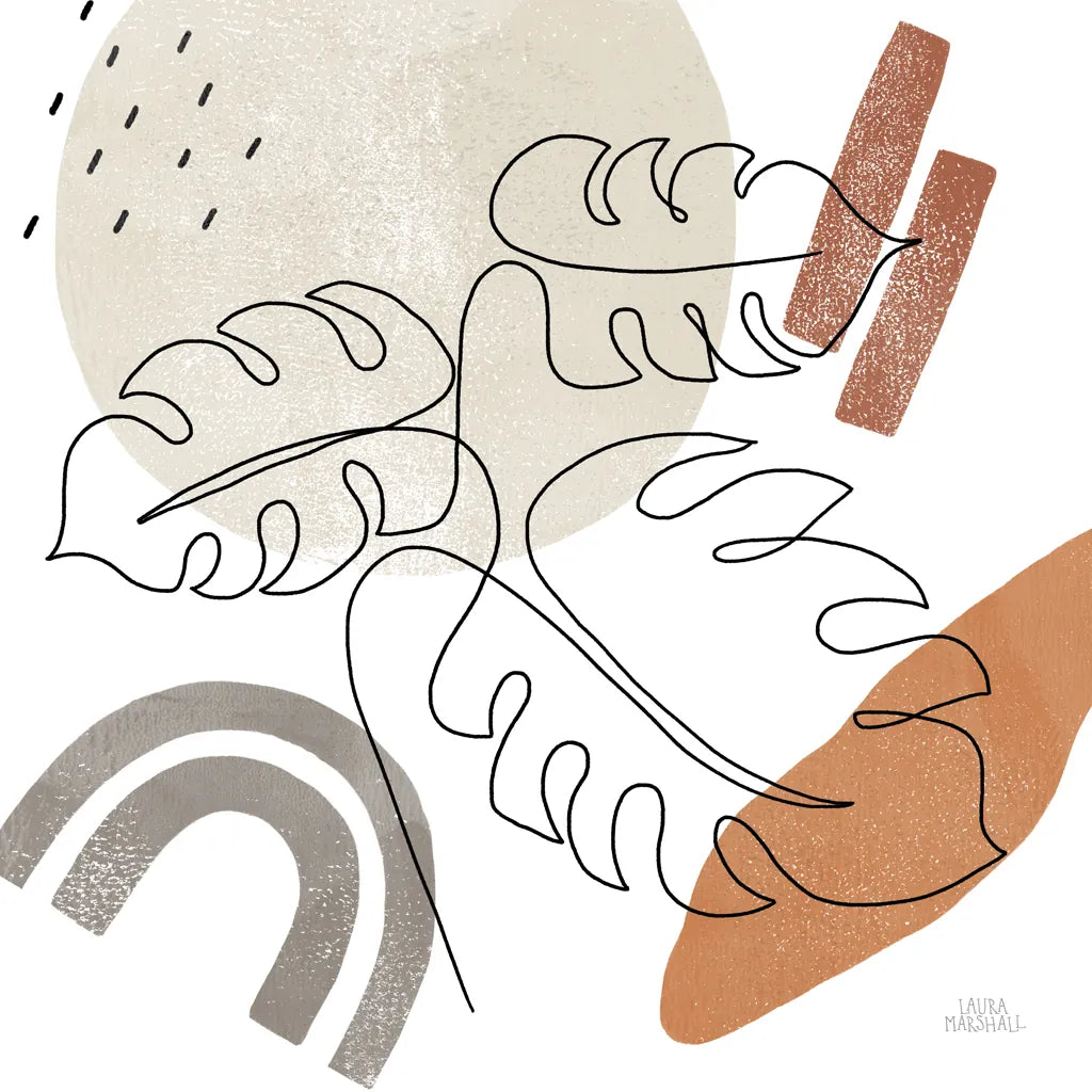 Terracotta Tropics I by Laura Marshall. SKU 56530a. Archival Giclee Fine art print for wall decor.