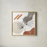 Terracotta Tropics II by Laura Marshall. Shown in a natural wood glass frame for a timeless modern aesthetic. Available as an archival giclee rolled canvas, fine art paper, or poster print. SKU 56531a.