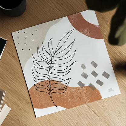 Terracotta Tropics III by Laura Marshall. Shown as a detailed flat fine art print, highlighting archival giclee quality. Available as an archival giclee rolled canvas, fine art paper, or poster print. SKU 56532a.