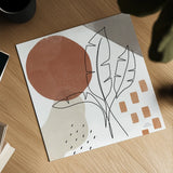 Terracotta Tropics IV by Laura Marshall. Shown as a detailed flat fine art print, highlighting archival giclee quality. Available as an archival giclee rolled canvas, fine art paper, or poster print. SKU 56533a.