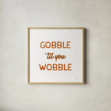 Thanksgiving Typography I by Laura Marshall. Shown in a natural wood glass frame for a timeless modern aesthetic. Available as an archival giclee rolled canvas, fine art paper, or poster print. SKU 89711a.