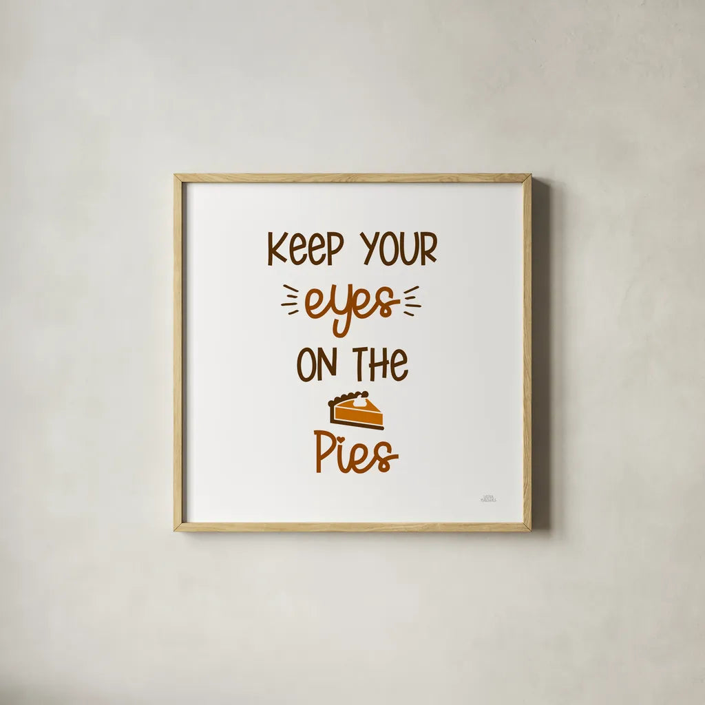 Thanksgiving Typography II by Laura Marshall. Shown in a natural wood glass frame for a timeless modern aesthetic. Available as an archival giclee rolled canvas, fine art paper, or poster print. SKU 89712a.