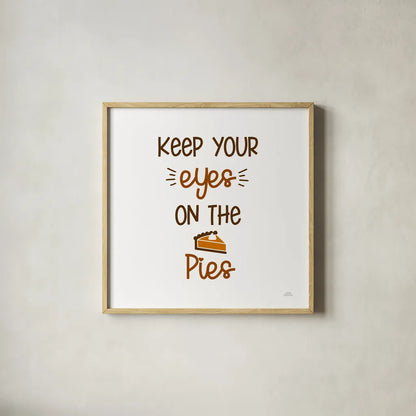 Thanksgiving Typography II by Laura Marshall. Shown in a natural wood glass frame for a timeless modern aesthetic. Available as an archival giclee rolled canvas, fine art paper, or poster print. SKU 89712a.