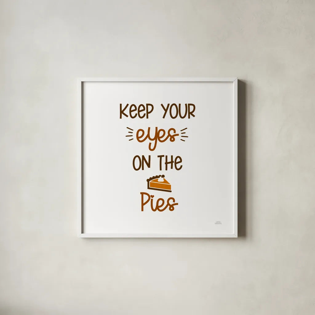 Thanksgiving Typography II by Laura Marshall. Shown in a crisp white glass frame for a clean and minimalist style. Available as an archival giclee rolled canvas, fine art paper, or poster print. SKU 89712a.