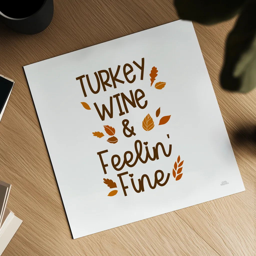 Thanksgiving Typography III by Laura Marshall. Shown as a detailed flat fine art print, highlighting archival giclee quality. Available as an archival giclee rolled canvas, fine art paper, or poster print. SKU 89713a.
