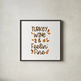 Thanksgiving Typography III by Laura Marshall. Shown in a sleek black glass frame for a contemporary gallery look. Available as an archival giclee rolled canvas, fine art paper, or poster print. SKU 89713a.