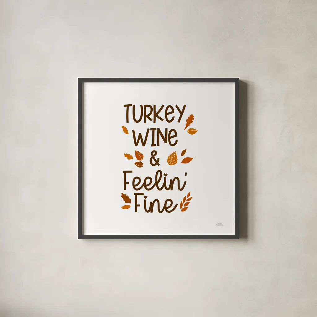 Thanksgiving Typography III by Laura Marshall. Shown in a sleek black glass frame for a contemporary gallery look. Available as an archival giclee rolled canvas, fine art paper, or poster print. SKU 89713a.