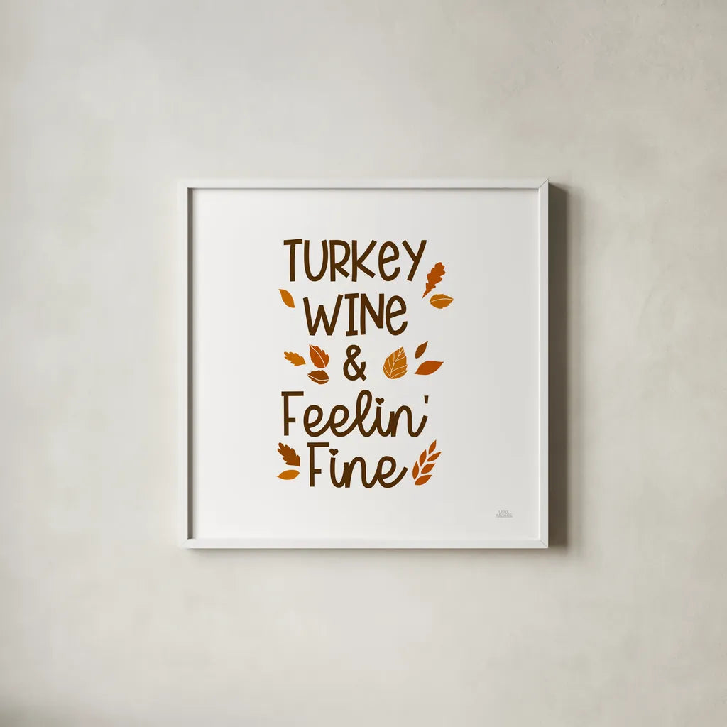 Thanksgiving Typography III by Laura Marshall. Shown in a crisp white glass frame for a clean and minimalist style. Available as an archival giclee rolled canvas, fine art paper, or poster print. SKU 89713a.