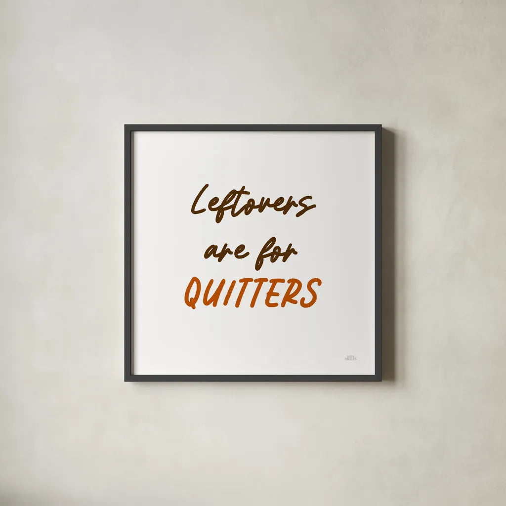 Thanksgiving Typography IV by Laura Marshall. Shown in a sleek black glass frame for a contemporary gallery look. Available as an archival giclee rolled canvas, fine art paper, or poster print. SKU 89714a.