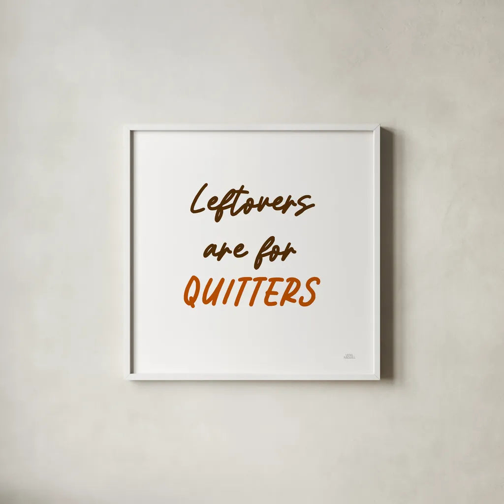 Thanksgiving Typography IV by Laura Marshall. Shown in a crisp white glass frame for a clean and minimalist style. Available as an archival giclee rolled canvas, fine art paper, or poster print. SKU 89714a.