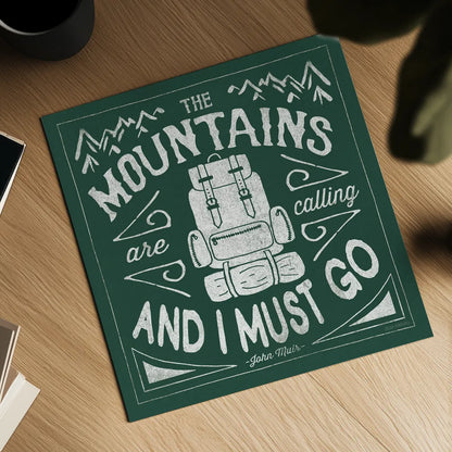 The Great Outdoors IX Forest Green by Laura Marshall. Shown as a detailed flat fine art print, highlighting archival giclee quality. Available as an archival giclee rolled canvas, fine art paper, or poster print. SKU 63504a.