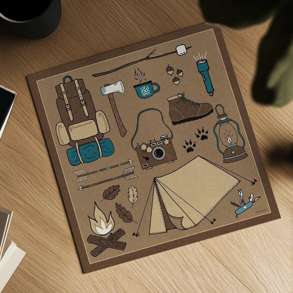 The Great Outdoors V by Laura Marshall. Shown as a detailed flat fine art print, highlighting archival giclee quality. Available as an archival giclee rolled canvas, fine art paper, or poster print. SKU 23388a.