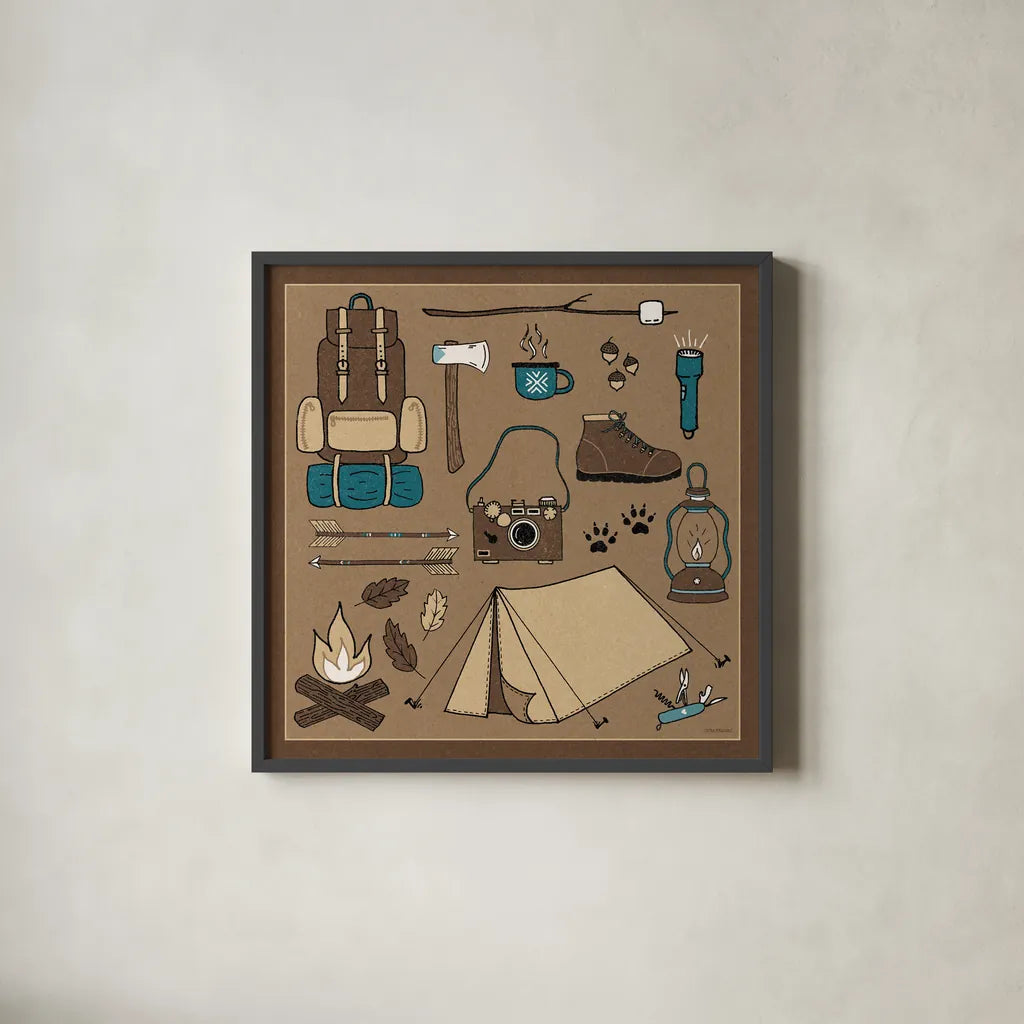 The Great Outdoors V by Laura Marshall. Shown in a sleek black glass frame for a contemporary gallery look. Available as an archival giclee rolled canvas, fine art paper, or poster print. SKU 23388a.