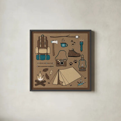 The Great Outdoors V by Laura Marshall. Shown in a sleek black glass frame for a contemporary gallery look. Available as an archival giclee rolled canvas, fine art paper, or poster print. SKU 23388a.