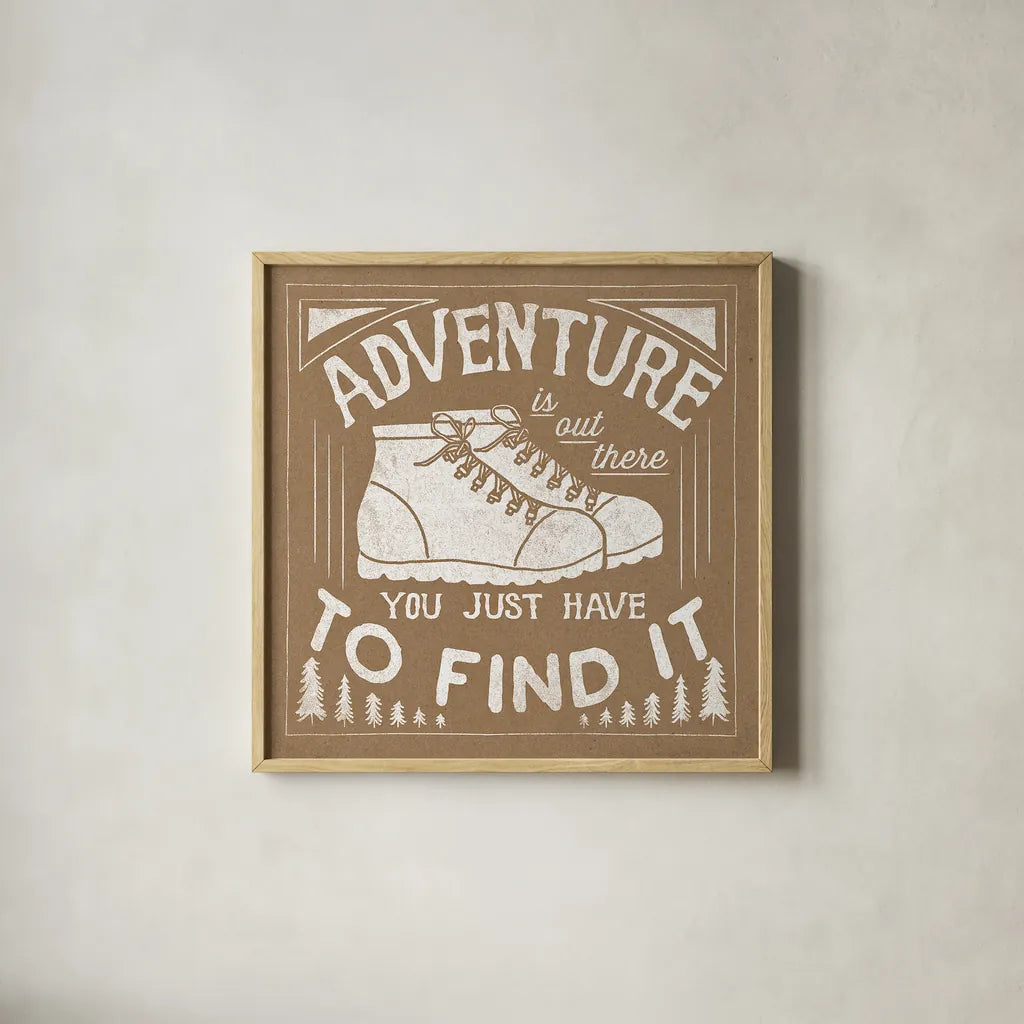 The Great Outdoors VII by Laura Marshall. Shown in a natural wood glass frame for a timeless modern aesthetic. Available as an archival giclee rolled canvas, fine art paper, or poster print. SKU 23390a.