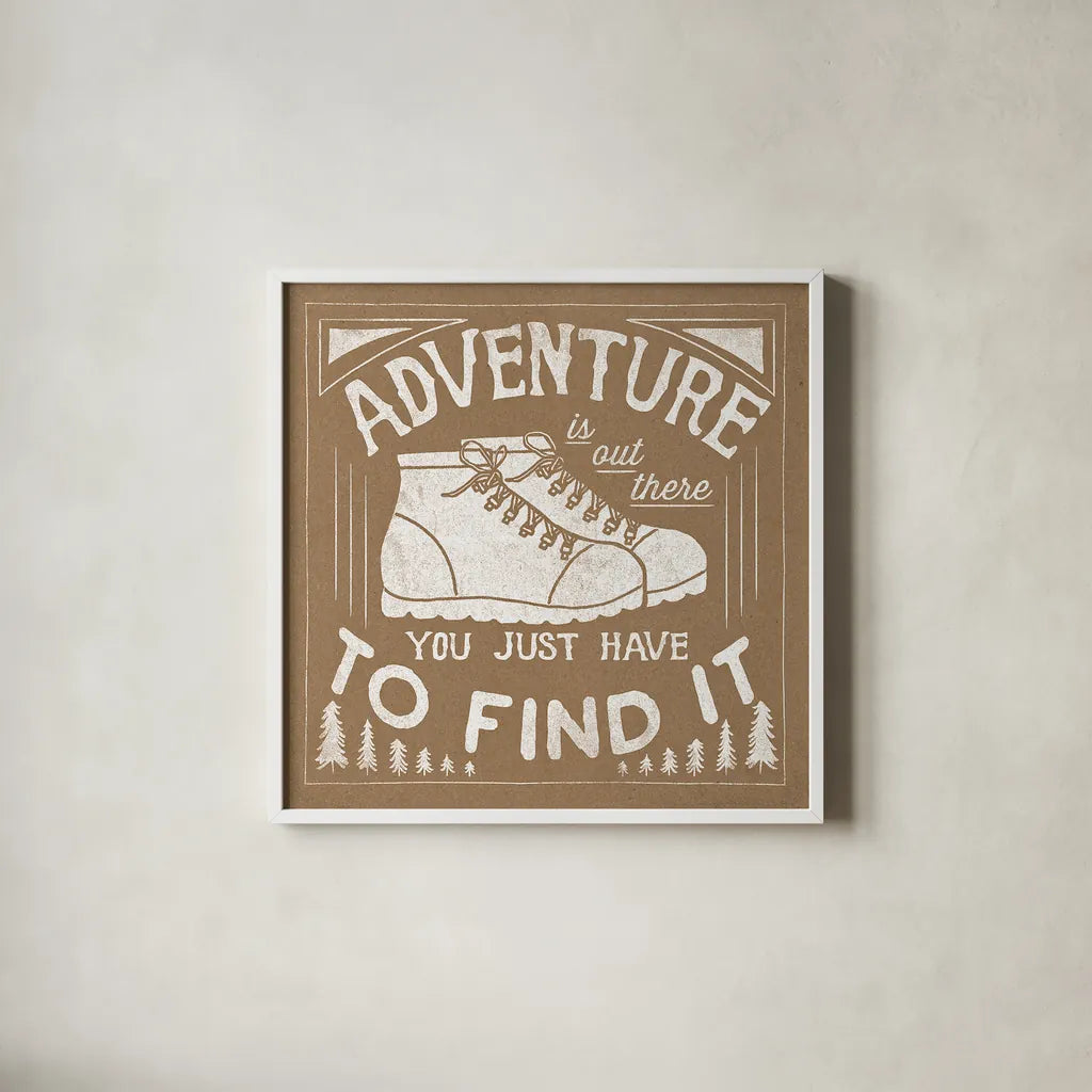 The Great Outdoors VII by Laura Marshall. Shown in a crisp white glass frame for a clean and minimalist style. Available as an archival giclee rolled canvas, fine art paper, or poster print. SKU 23390a.