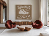 The Great Outdoors VII by Laura Marshall. Shown as extra-large giant wall art in a modern living room. Available as an archival giclee rolled canvas, fine art paper, or poster print. SKU 23390a.