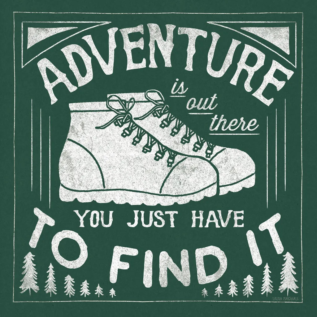 The Great Outdoors VII Forest Green by Laura Marshall. SKU 63502a. Archival Giclee Fine art print for wall decor.