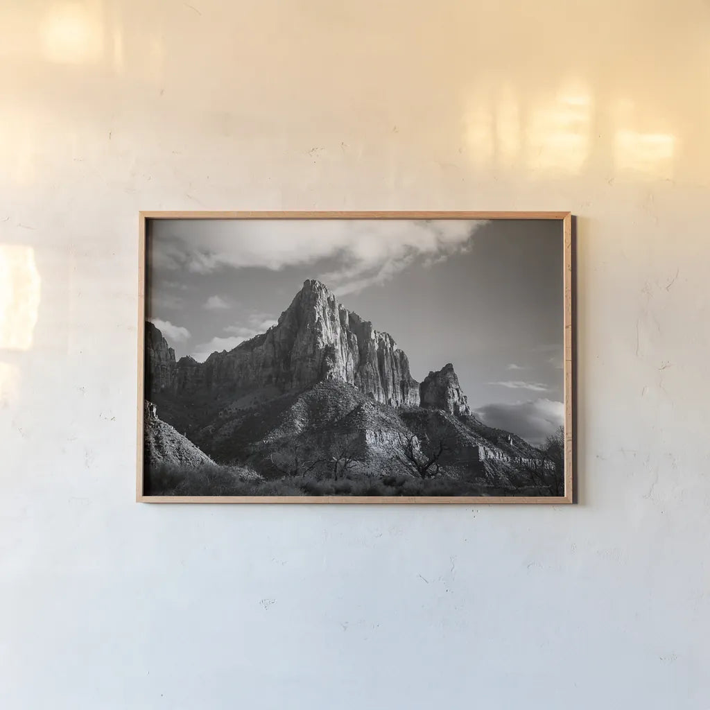 The Watchman I by Laura Marshall. shown as a paper print in a natural frame. Available as a archival giclee rolled canvas, fine art paper, or poster print. SKU 64417i.