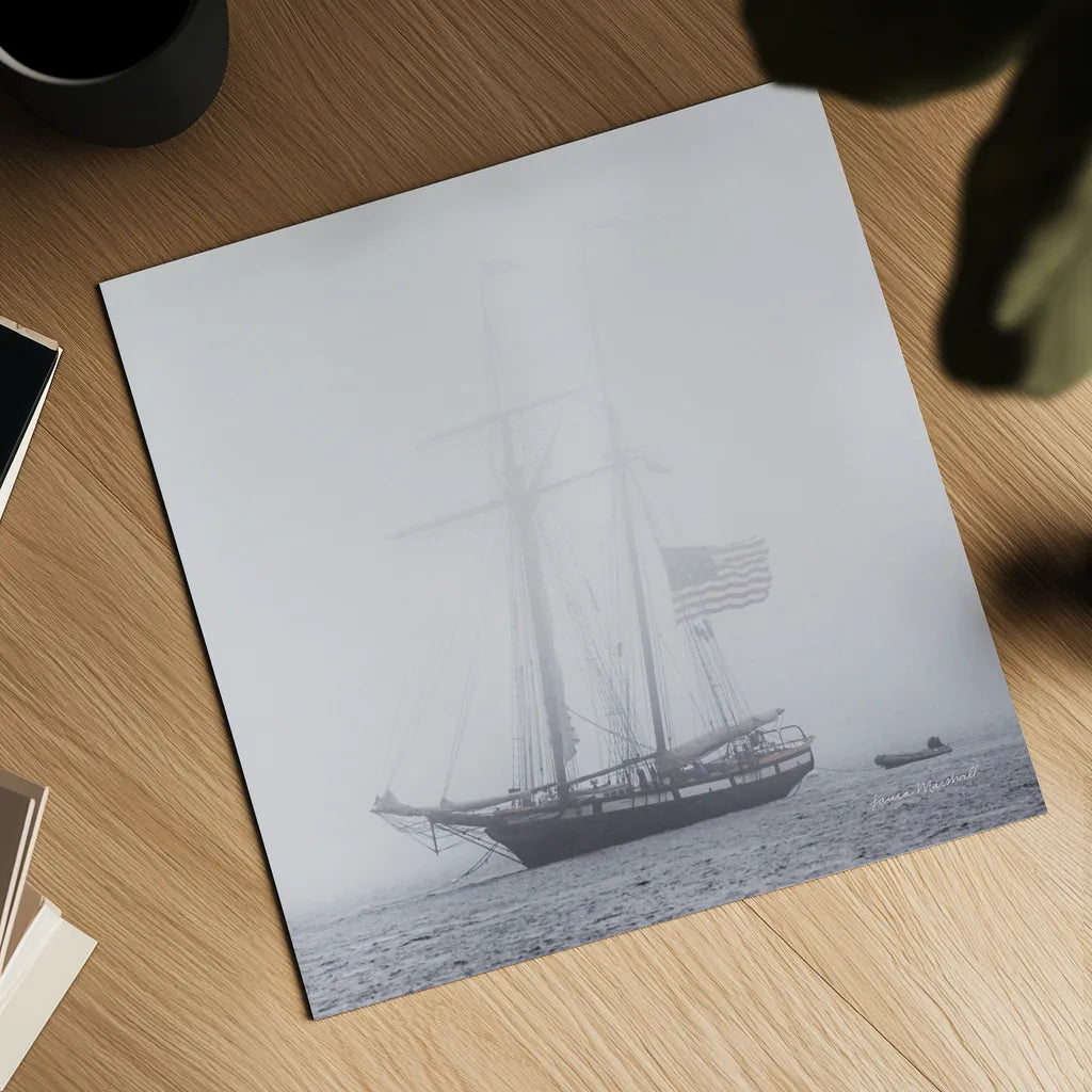 Through the Mist by Laura Marshall. Shown as a detailed flat fine art print, highlighting archival giclee quality. Available as an archival giclee rolled canvas, fine art paper, or poster print. SKU 38778a.