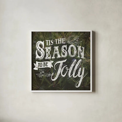 Tis the Season by Laura Marshall. Shown in a crisp white glass frame for a clean and minimalist style. Available as an archival giclee rolled canvas, fine art paper, or poster print. SKU 21970a.