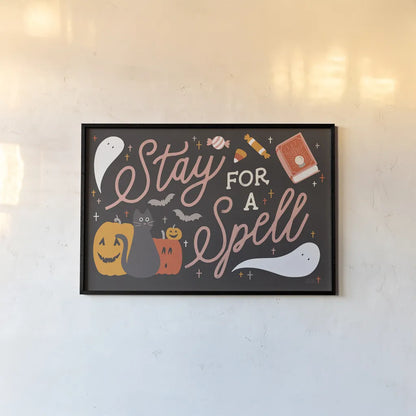 Trick or Treat I by Laura Marshall. shown as a paper print in a black flame. Available as a archival giclee rolled canvas, fine art paper, or poster print. SKU 74189i.