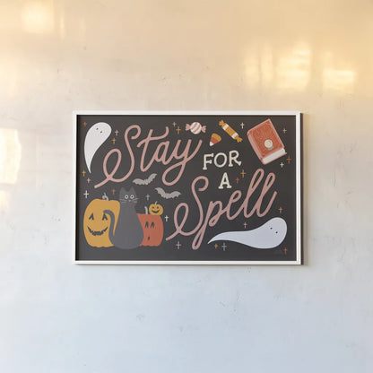 Trick or Treat I by Laura Marshall. shown as a paper print in a white frame. Available as a archival giclee rolled canvas, fine art paper, or poster print. SKU 74189i.