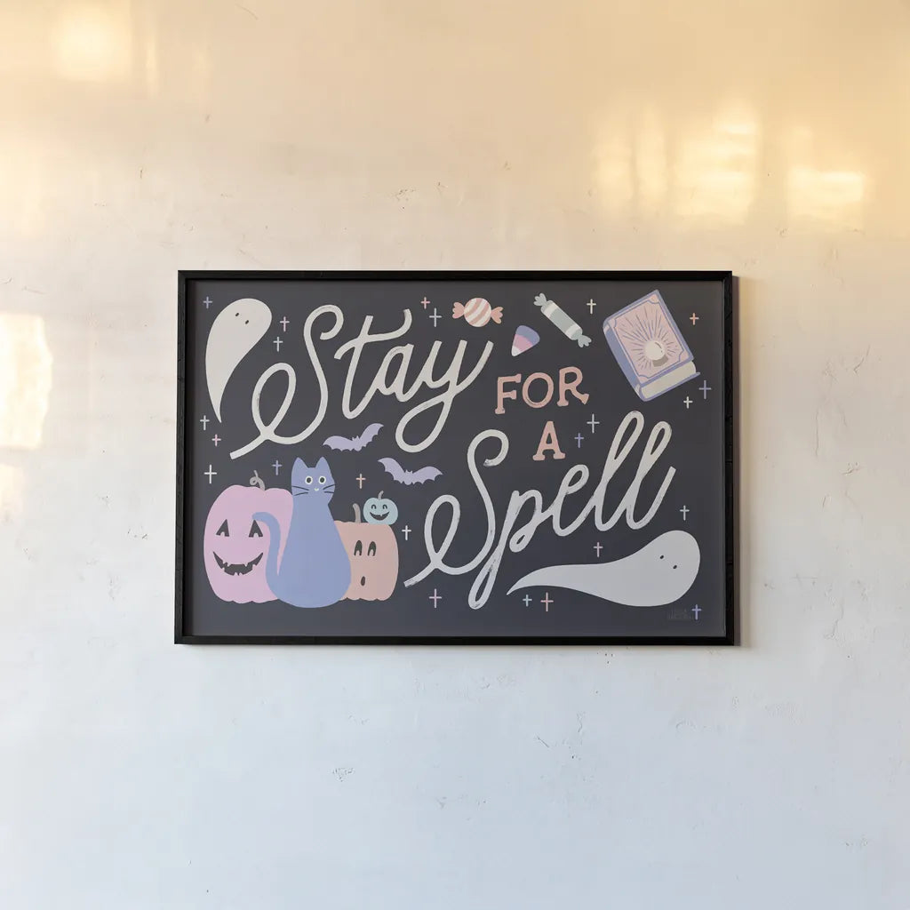 Trick or Treat I Pastel by Laura Marshall. shown as a paper print in a black flame. Available as a archival giclee rolled canvas, fine art paper, or poster print. SKU 94934i.