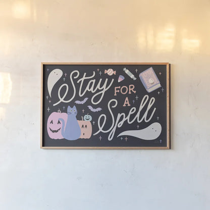 Trick or Treat I Pastel by Laura Marshall. shown as a paper print in a natural frame. Available as a archival giclee rolled canvas, fine art paper, or poster print. SKU 94934i.