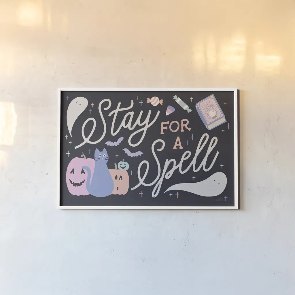 Trick or Treat I Pastel by Laura Marshall. shown as a paper print in a white frame. Available as a archival giclee rolled canvas, fine art paper, or poster print. SKU 94934i.