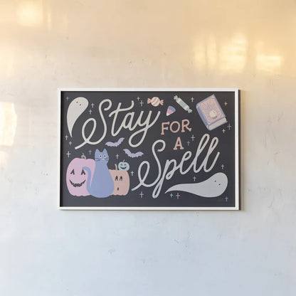 Trick or Treat I Pastel by Laura Marshall. shown as a paper print in a white frame. Available as a archival giclee rolled canvas, fine art paper, or poster print. SKU 94934i.