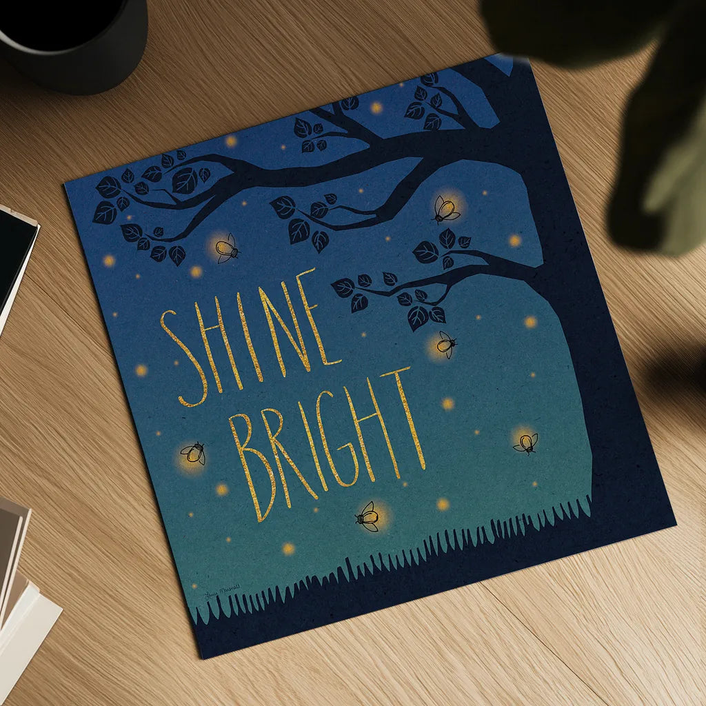 Twilight Fireflies II by Laura Marshall. Shown as a detailed flat fine art print, highlighting archival giclee quality. Available as an archival giclee rolled canvas, fine art paper, or poster print. SKU 18519a.