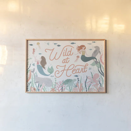 Under the Sea I by Laura Marshall. shown as a paper print in a natural frame. Available as a archival giclee rolled canvas, fine art paper, or poster print. SKU 62517i.