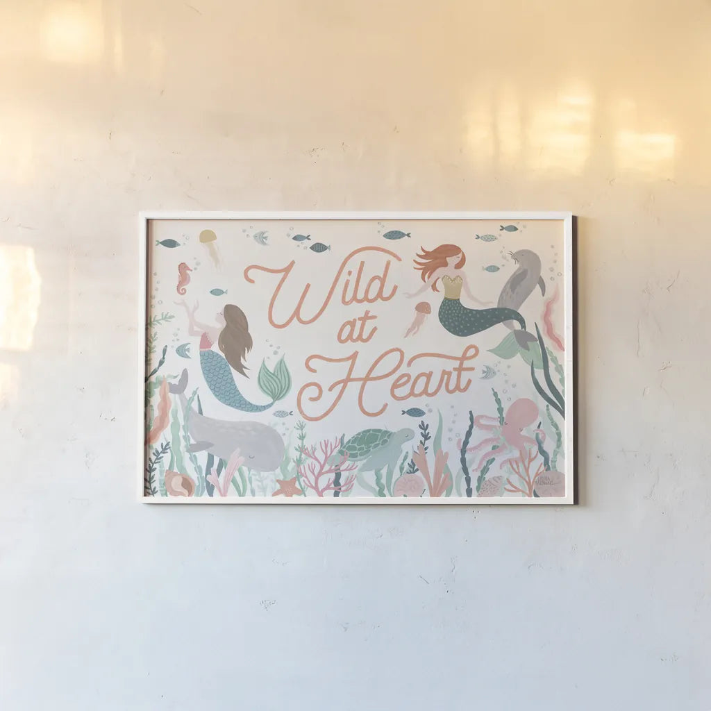 Under the Sea I by Laura Marshall. shown as a paper print in a white frame. Available as a archival giclee rolled canvas, fine art paper, or poster print. SKU 62517i.