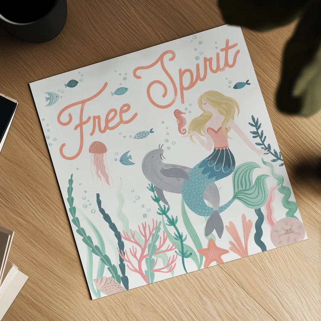 Under the Sea II by Laura Marshall. Shown as a detailed flat fine art print, highlighting archival giclee quality. Available as an archival giclee rolled canvas, fine art paper, or poster print. SKU 62518a.