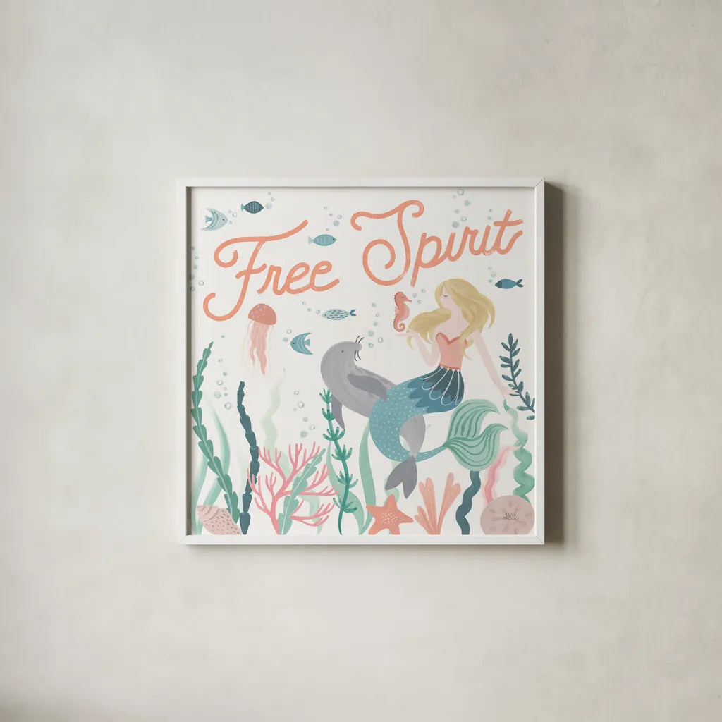 Under the Sea II by Laura Marshall. Shown in a crisp white glass frame for a clean and minimalist style. Available as an archival giclee rolled canvas, fine art paper, or poster print. SKU 62518a.