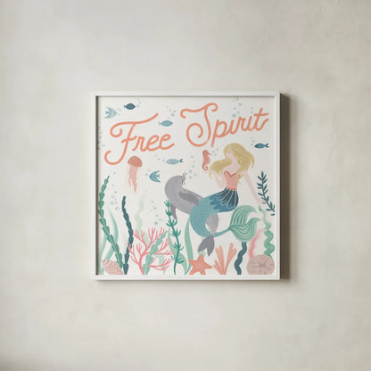 Under the Sea II by Laura Marshall. Shown in a crisp white glass frame for a clean and minimalist style. Available as an archival giclee rolled canvas, fine art paper, or poster print. SKU 62518a.