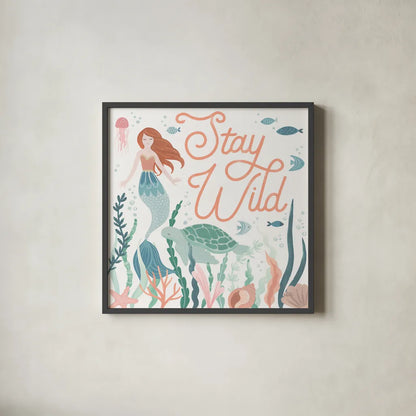Under the Sea III by Laura Marshall. Shown in a sleek black glass frame for a contemporary gallery look. Available as an archival giclee rolled canvas, fine art paper, or poster print. SKU 62519a.