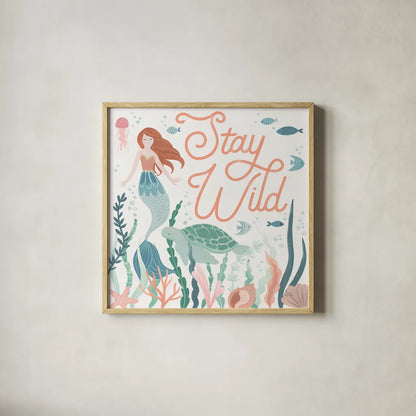 Under the Sea III by Laura Marshall. Shown in a natural wood glass frame for a timeless modern aesthetic. Available as an archival giclee rolled canvas, fine art paper, or poster print. SKU 62519a.