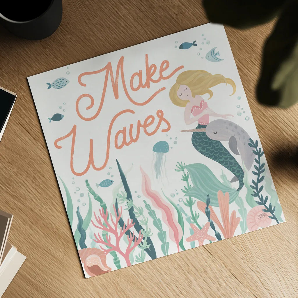 Under the Sea IV by Laura Marshall. Shown as a detailed flat fine art print, highlighting archival giclee quality. Available as an archival giclee rolled canvas, fine art paper, or poster print. SKU 62520a.