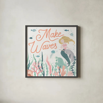 Under the Sea IV by Laura Marshall. Shown in a sleek black glass frame for a contemporary gallery look. Available as an archival giclee rolled canvas, fine art paper, or poster print. SKU 62520a.