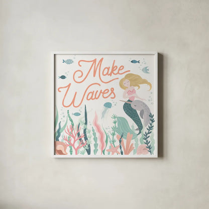 Under the Sea IV by Laura Marshall. Shown in a crisp white glass frame for a clean and minimalist style. Available as an archival giclee rolled canvas, fine art paper, or poster print. SKU 62520a.