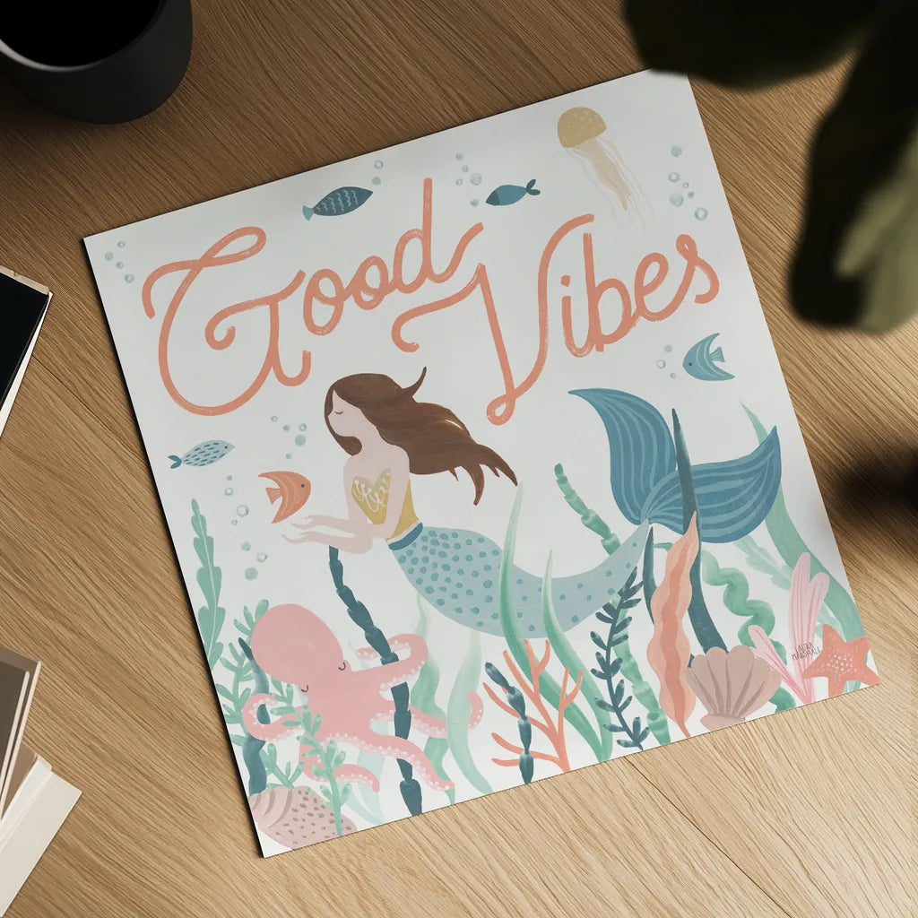 Under the Sea V by Laura Marshall. Shown as a detailed flat fine art print, highlighting archival giclee quality. Available as an archival giclee rolled canvas, fine art paper, or poster print. SKU 62521a.